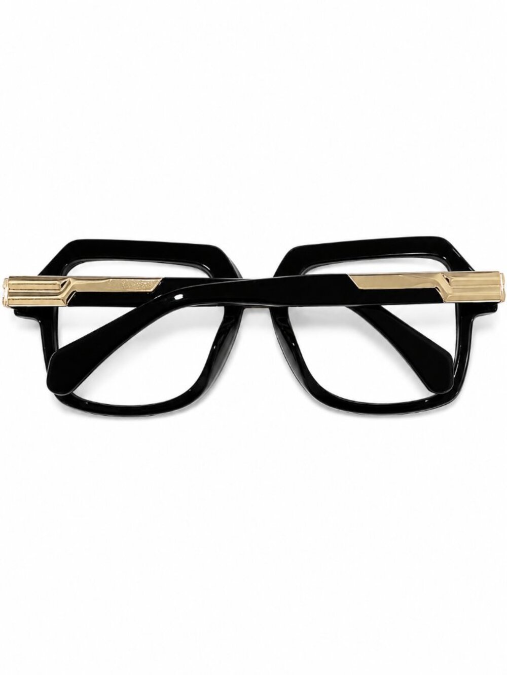Black and Gold Geometric 55-17-142 Eyeglass Frames - Picture 3 of 10